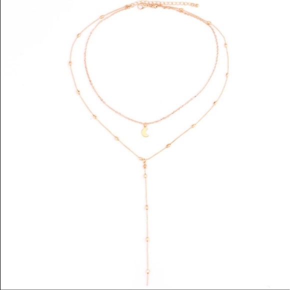 'Alma' Layer Crescent Necklace - Picture 3 of 4